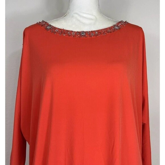 Susan Graver Liquid Knit Cold Shoulder Embellishment Blouse Plus Size 1X (18/20) - Picture 7 of 12